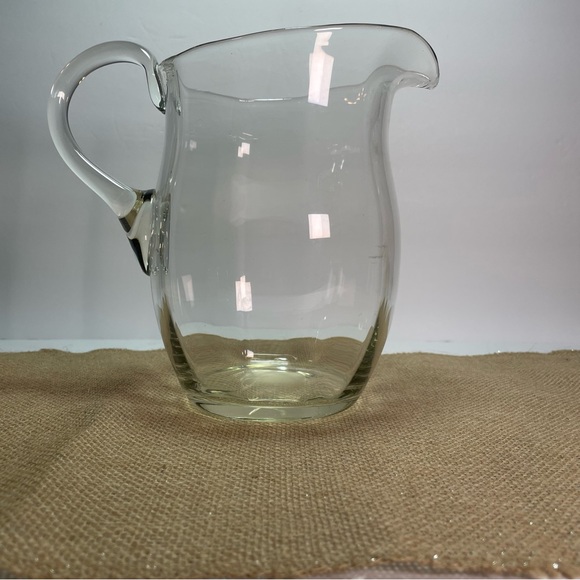 Vintage craft glass drink pitcher green hue 1/2 gallon container princess house - Picture 1 of 13